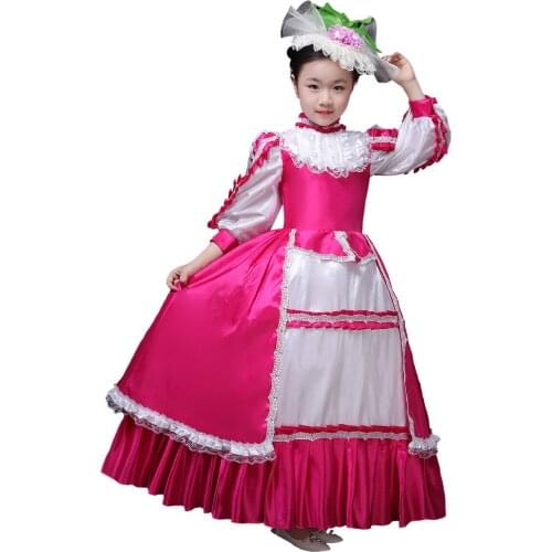 European Palace Retro Dress Girls Vintage Dresses For Girl Lolita Princess Ball Gown Kids Boutique Clothes Birthday Vestidos