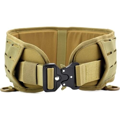 Military Army Molle Tactical Belt Men Padded Waist Support Airsoft Waist Belts Combat Girdle Outdoor Training Hunting Waistband