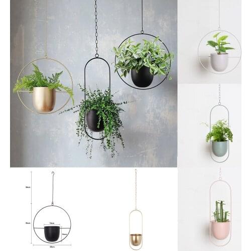 Iron Hanging Flower Pot Hanging Basket Flower Plant Holder Garden BalconyDecorative Hanging Basket Wall Mount For Home