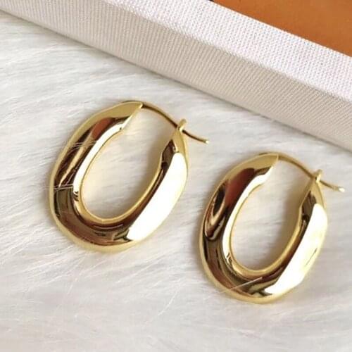 YPAY8 Luxury brand jewelry half cylinder earrings for women stones round letter stud earring rose gold three color