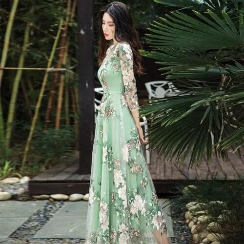 Spring Autumn New Female O-neck Dress Women 2021 short Sleeve Dresses Women Beach Autumn Ruffles Vintage Vestido robe