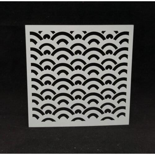 13*13 Sea wave Layering Stencils for Diy scrapbook/photo album Decorative Embossing coloring,painting stencil,home decor