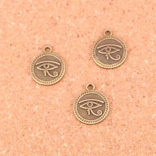 20PCS Antique Bronze Trendy Jewelry Eye of Horus Charms Pendant Finding Fine Jewelry making for gift 15MM