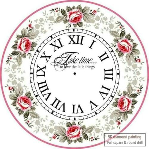 5d diy diamond painting wall clock flower icon full square / round 3D mosaic embroidery home decoration crafts gift