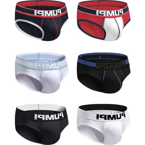 6Pcs U Convex Sexy Underwear Men Jockstrap Quick Dry Cotton Gay Mans Underwear Bikini Men Briefs Mens Underwear Funny