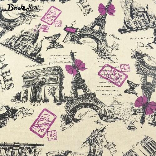 Booksew African Ankara Linen Fabric Paris Theme Satin Fabric Tablecloth DIY Bag Curtain Tissu Patchwork Zakka Sewing Material