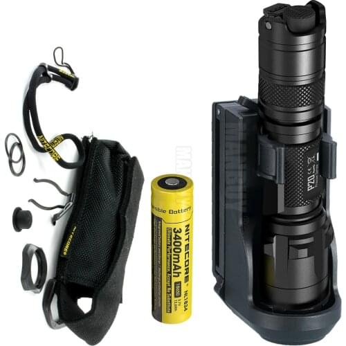 Free Shipping NITECORE P20 P20UV Flashlight + NTH25 Holster + 18650 Rechargeable Battery Boxset Waterproof Outdoor Camping Hunt