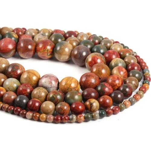 Natural Semi Precious Stone Beads Picasso Stone Circular DIY For Making Necklaces Bracelets And Earrings 4/6/8/10/12mm