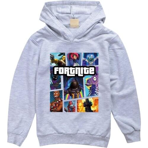 Fortnite 2-15Y Children Hoodies Game Print Cartoon Kids Hoodie Streetwear Hoodie Sweatshirt Boys Girls Childrens Clothes tops