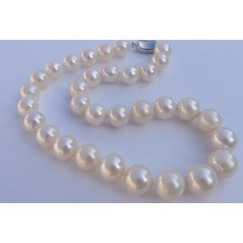 Great light 12-14mm rare natural pearl Long Necklace genuine gift box free shipping