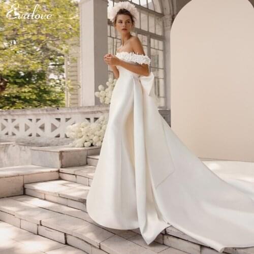 Evalove Satin Wedding Dresses