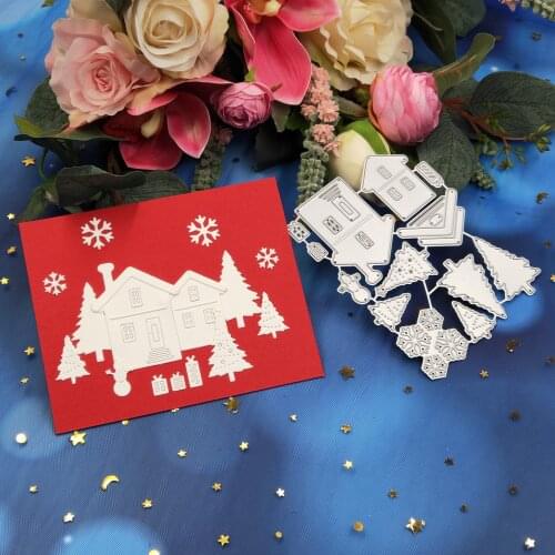Christmas scenery metal cutting molds 2019 new DIY scrapbook greeting CARDS gift CARDS decorative arts and crafts embossed molds