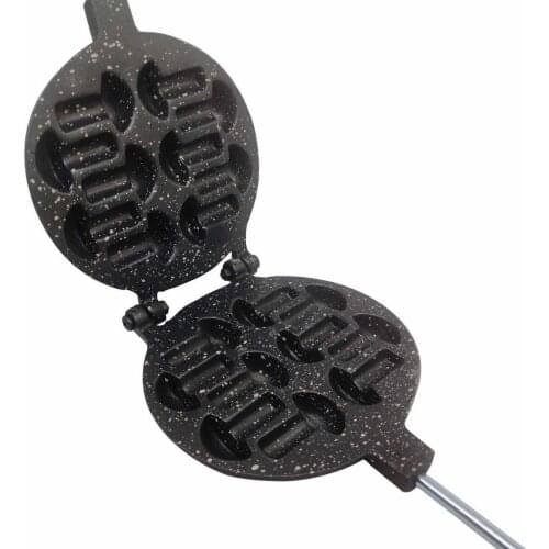 Cast Aluminum Granite Coated Mushroom Cookies waflera Pan No Need For Oven Cake Maker Breakfast Waffle Pan 10 Holes gofrera