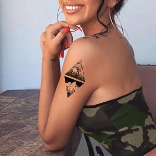 VANKIRS Fake Waterproof Diamond Mountian Temporary Tattoos Stickers Women Men Ankle Tattoo Arm Makeup Tips Cosmetic Tatoos Decal