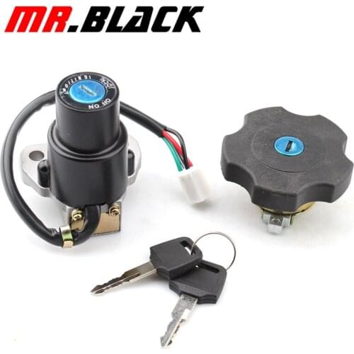 Motorcycle Ignition Switch Fuel Gas Tank Cap Lock Keys Set Black For Yamaha XT225 Serow 225 XT600 90-95 TW200 03-17 DT200 DT200R