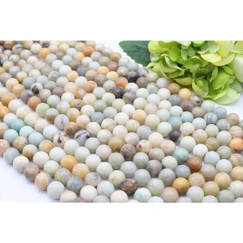 6-12mm Natural Smooth Amazonite Round stone beads For DIY Bracelet Necklace Jewelry Making Strand 15"