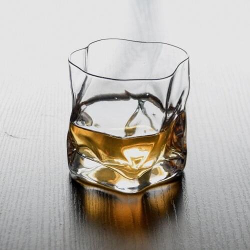 Manufacturer Hot-selling Personalized Whiskey Cup Lead-free Crystal Fashion Wine Cup Creative Stone Grained Glass Cup