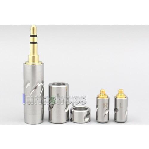 LN007060 High Quality Stainless Steel 3.5mm 2.5mm 4.4mm + Splitter + Slider + MMCX Pins Kits Male Custom DIY Adapter Plugs