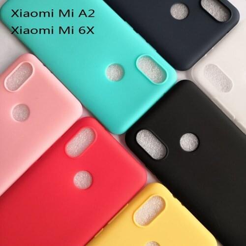 Matte Candy Solid color Silicone TPU soft case for Xiaomi MiA2 Mi6X Ultra thin cover for Xiaomi Mi A2 Mi 6X Case