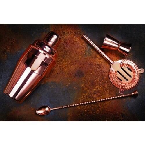 Zicco Copper Cocktail Preparation Set, Bar Set 4 Piece