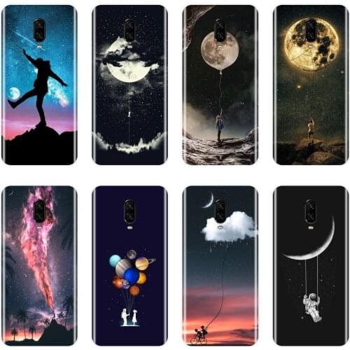 Soft Silicone Phone Case For OnePlus 6 6T 5 5T 3 3T Star Moon Space Astronaut Funny Cool Back Cover For One Plus 3 3T 5 5T 6 6T