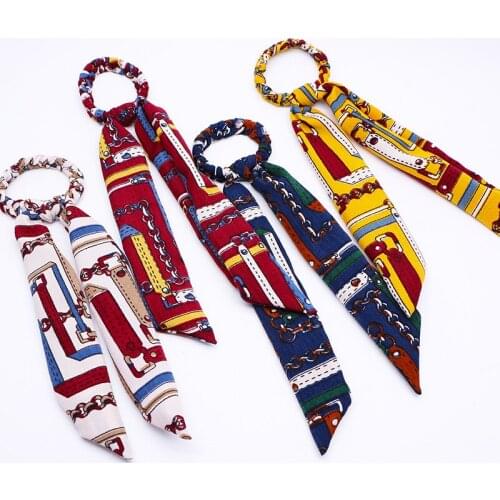 New arrival women lovely Vintage Printed bow Hair bands girls fashion DIY hair tie ladys sweet korea style hair accessories