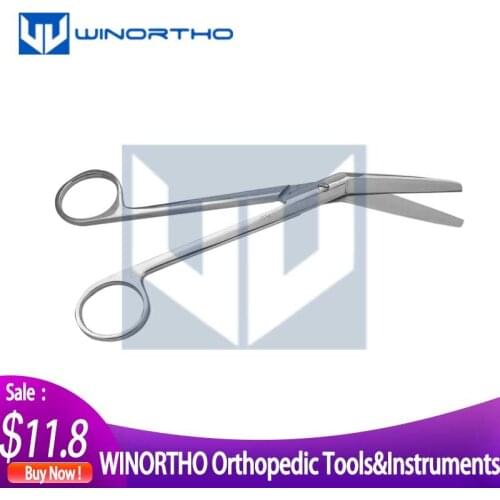Stainless Steel Surgical Scissors Gynecology Perineal Side Cut Scissors Umbilical Cord Household Curved Scissors 18cm