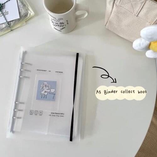 A5 Transparent PVC Card Holder Student DIY Binder Loose-leaf Release Cover Waterproof Album Postcards Stickers Note Storage Book