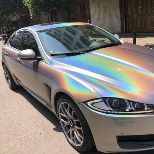 2pcs Rainbow Laser Glossy Car Body Protective Film PVC Sticker Gradient Color Change Vinyl Wrap for Car Motorcycle Bike Styling