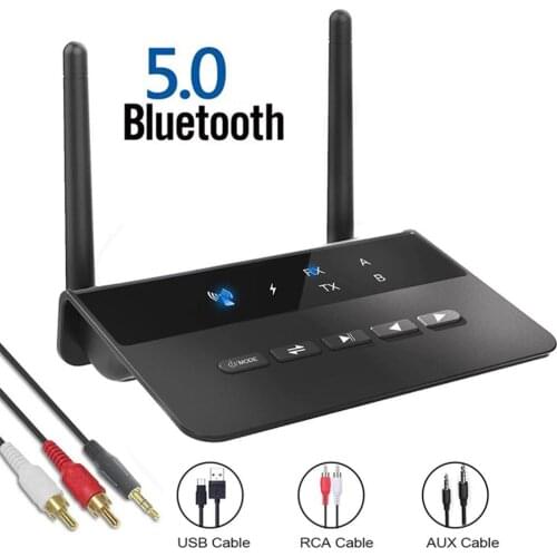 262ft/80m Long Range Bluetooth 5.0 Broadcast audio Music Transmitter Receiver 4 in 1 TV PC Wireless Adapter Low Latency aptX HD