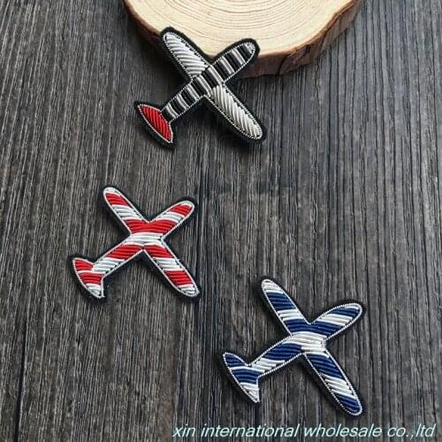 Hand embroidery Striped little airplane cloth badges new style badge High-grade garment cloth paste badges