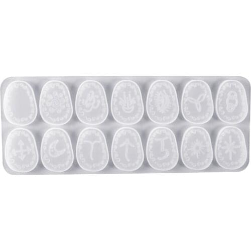 Rune Stones Resin Mold Runes Character Casting Molds for DIY Making Soaps
