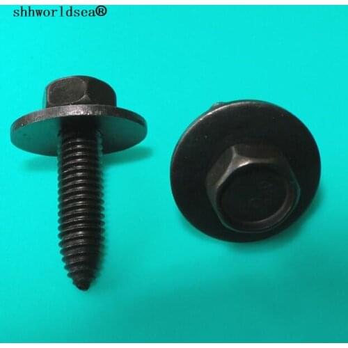 Shhworldsea auto metal clip fastener zinc black hexagon tapping for GM