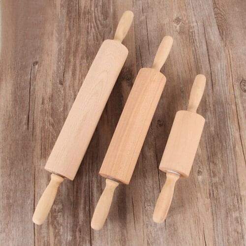 Rolling Pin Baking Wrapper Flour Roller Beech Wood Flour Printless Dumpling Baking Tools Bakeware Kitchenware Press Stick 1pcs