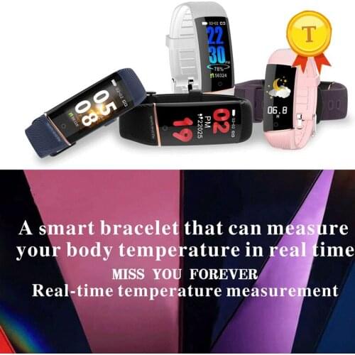 Newest woman gift body temperature Smart Bracelet Sports Smart Band Fitness Heart Rate blood pressure Sport white Smartband