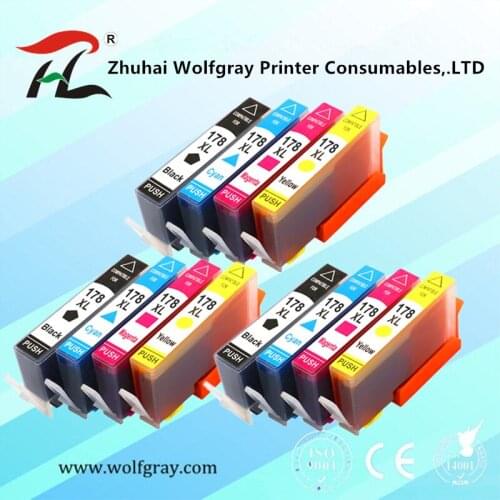 YI LE CAI 12PK compatible Ink Cartridge for HP 178 for HP178 178XL Photosmart 5510 5515 6510 7510 B109a B109n B110a Printer