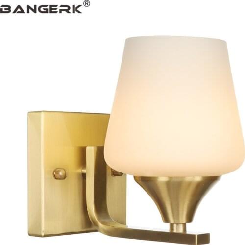 Modern LED Wall Light Loft Style Copper Glass Wall Lamps Decor Sconces Bedside Home Indoor Lighting Fixtures E27 110V/220V