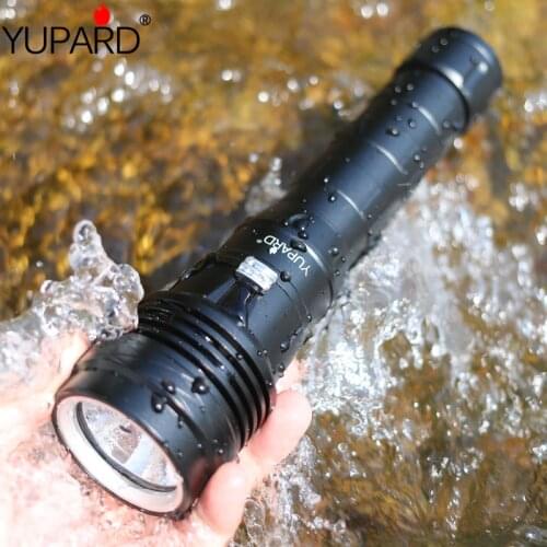 Super bright waterproof 100m XHP50 LED scuba diving torch underwater flashlight dive lantern fill light 26650 18650 battery