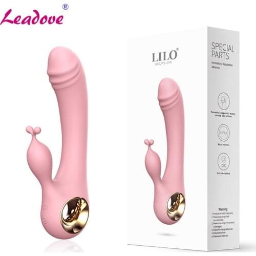 10 Speeds G Spot Dual Vibration Rabbit Vibrator Silicone Dildo Waterproof Vagina Clitoris Massager Adult Sex Toys for Women