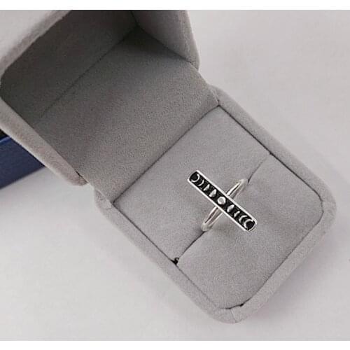 Vintage Simple Jewelry Fashion Unique Style Moon Phase Engagement Ring Cute Gifts Retro Female Wedding Finger Ring