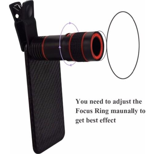 W Tripod with Cell Phone Telescope Telephoto Camera Lens 8X Zoom Manual Focus Clip-on Camera Lens for iPhone Samsung