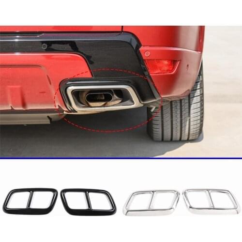 2pcs For Land Rover Range Rover Sport L494 2020 Stainless steel Rear Exhaust Muffler Tail Pipe Cover