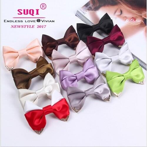Fashion Big silk Bows Hair Clips Gilrs Sweet Bowknot Barrette Solid Hairpin Headwear Ladies Velvet Hair Accessories Ornaments