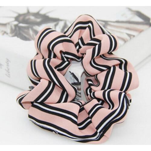 Autumn Winner Striped Printed Womens Lace Hair Scrunchies Hair Tie Hair Accessories Ponytail Holder Hair
