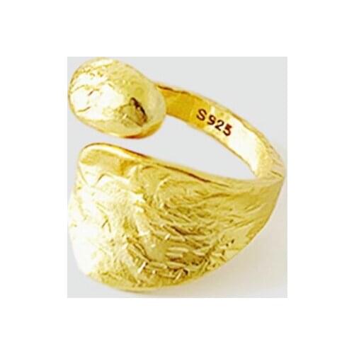 Sole Memory Tin Foil Wave 925 Sterling Silver Female Resizable Opening Rings SRI637