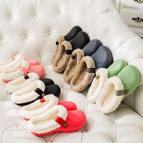 Winter Fashion Woman Slippers House Slippers PU Leather Warm Fur Slippers Home Slipper Indoor Floor Shoes for Female