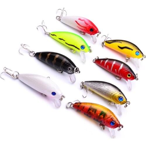 1PCS 5cm 3.6g Mini Crankbait Fishing Lure Artificial Hard Crank Bait Wobbler Japan Containing steel beads with treble hooks