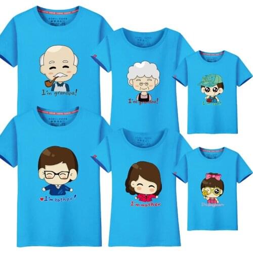 1 piece Family Matching Clothes Outfit Mother daughter grandpa grandma matching father boy family look kids summer short t-shirt