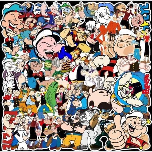 10/50pcs Creative kawaii Adhensive Cartoon Popeye Stickers Beautiful Stickers Decorative Graffiti Sticker DIY Craft Photo Albums