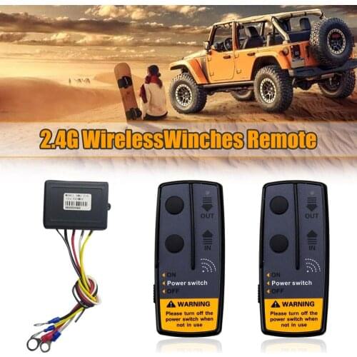2.4G 12V 50M Digital Wireless Winches Remote Control Recovery Kit for SUV